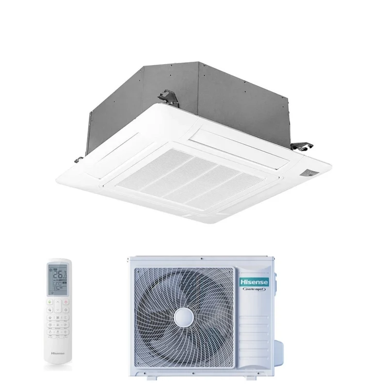 Climatizzatore Condizionatore Hisense Inverter a Cassetta serie SUPER 36000 Btu AUC105UR4RKC8 + AUW105U4RK7 R-32 Wi-Fi Optional Classe A++/A+ con Telecomando e Pannello Incluso