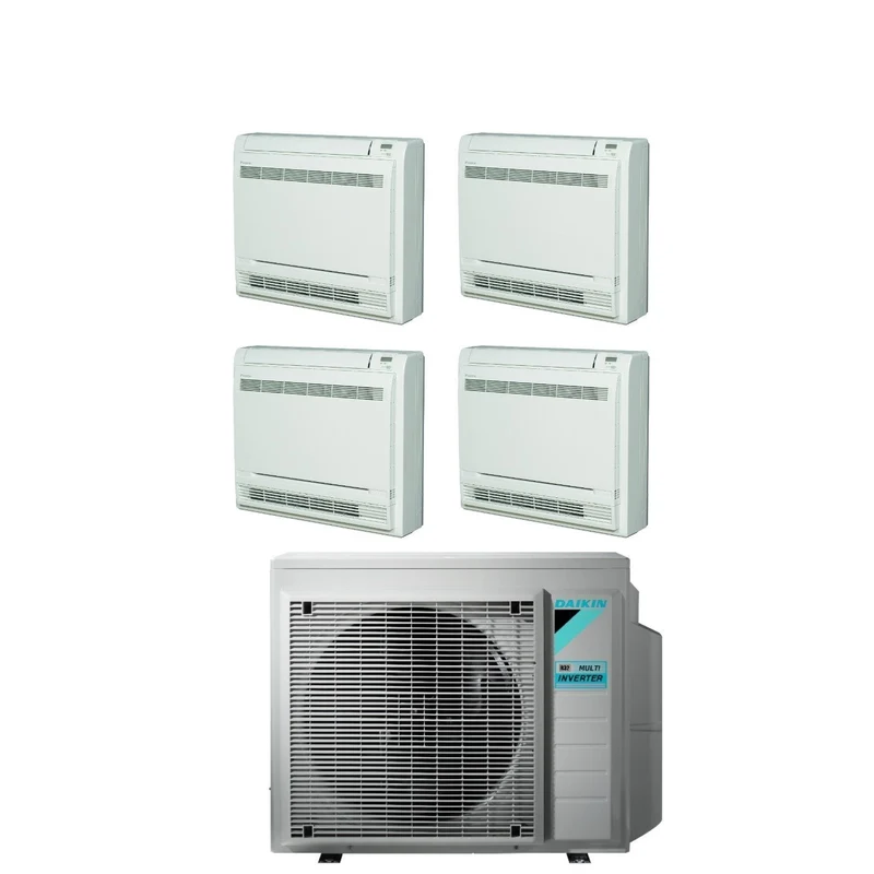 Climatizzatore Condizionatore Daikin Bluevolution a Pavimento Quadri Split Inverter serie FVXM-F 9+9+9+18 con 4MXM80N R-32 Wi-Fi Optional Con Telecomando ad Infrarossi Incluso 9000+9000+9000+18000 - Garanzia Italiana