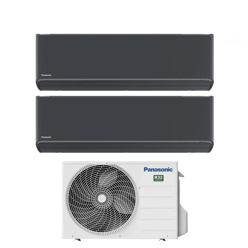 Condizionatore Dual Split Panasonic Etherea Dark 7+7 con CU-2Z41TBE R-32 Wi-Fi Integrato