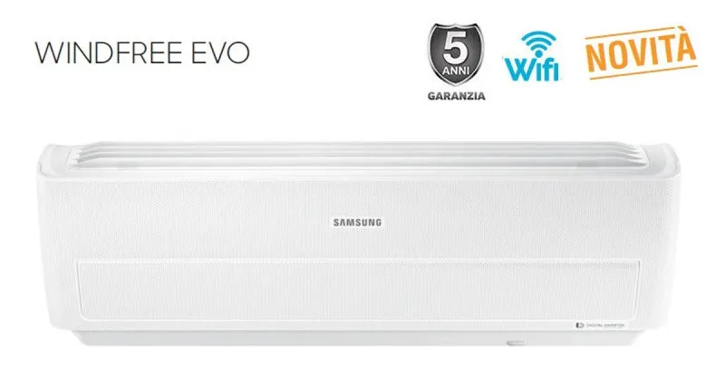 Unità Interna a Parete Samsung Inverter serie WINDFREE EVO 9000 BTU AR09RXPXBWKNEU R-32 Wi-Fi Integrato