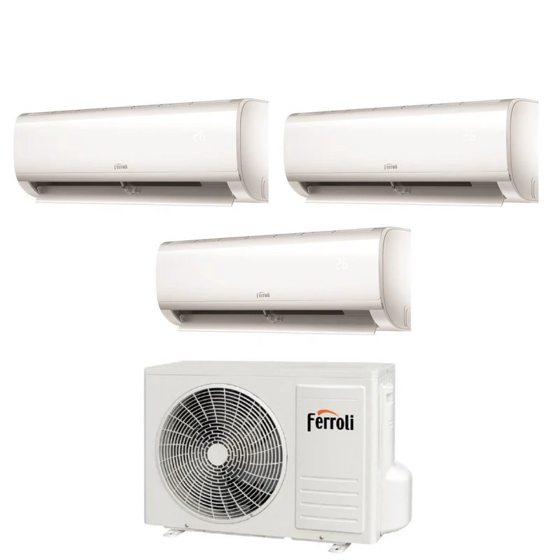Climatizzatore Condizionatore Ferroli Trial Split Inverter Serie AMBRA M 7+9+18 con 27-3 R-32 Wi-Fi Integrato 7000+9000+18000 - Novità