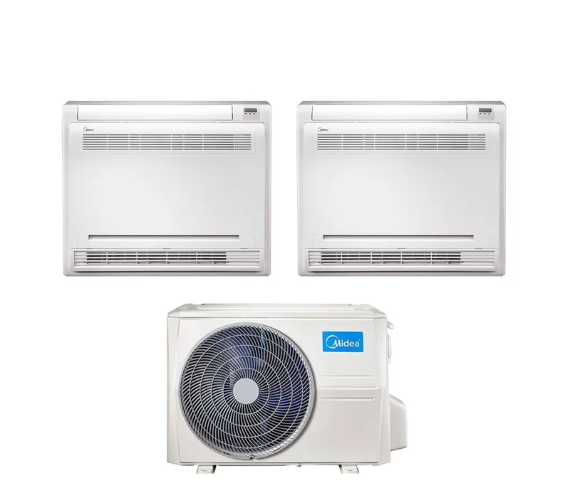 Climatizzatore Condizionatore Console Midea Dual Split Inverter 12+12 con M2OE-18HFN8-Q R-32 12000+12000