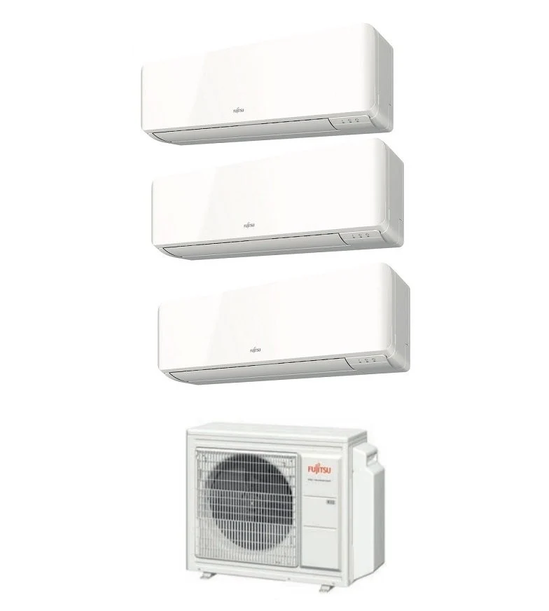 Climatizzatore Condizionatore Fujitsu Trial Split Inverter Serie KM 7+7+7 con AOYG18KBTA3 R-32 7000+7000+7000 Wi-Fi Optional KMCC - NOVITA'