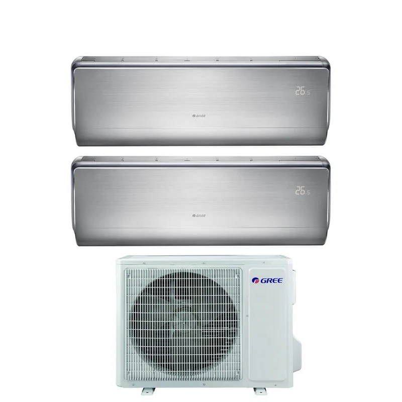 Climatizzatore Condizionatore Gree Dual Split Inverter serie U-CROWN 9+12 con GWHD(14)NK6OO R-32 Wi-Fi Integrato 9000+12000