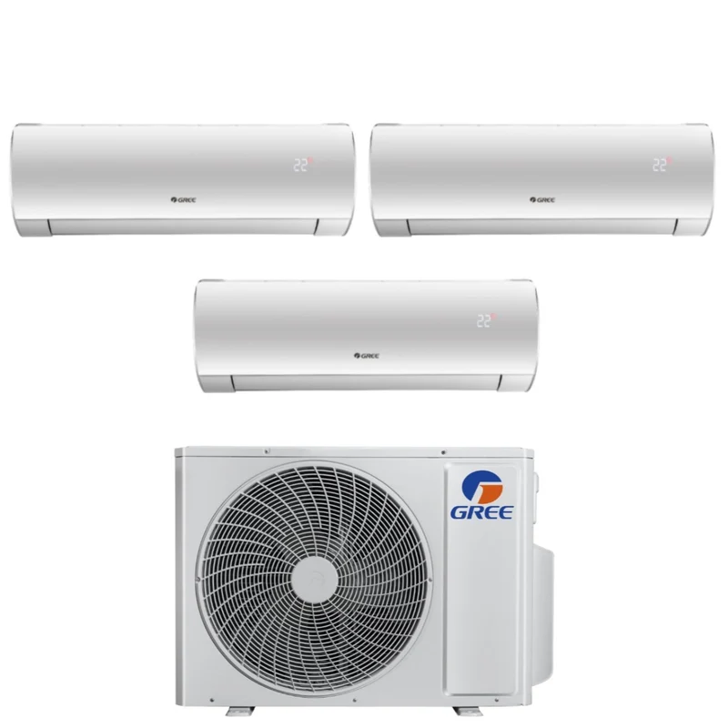 Climatizzatore Condizionatore Gree Trial Split Inverter serie FAIRY 9+9+18 con GWHD(24)NK6OO R-32 Wi-Fi Integrato 9000+9000+18000
