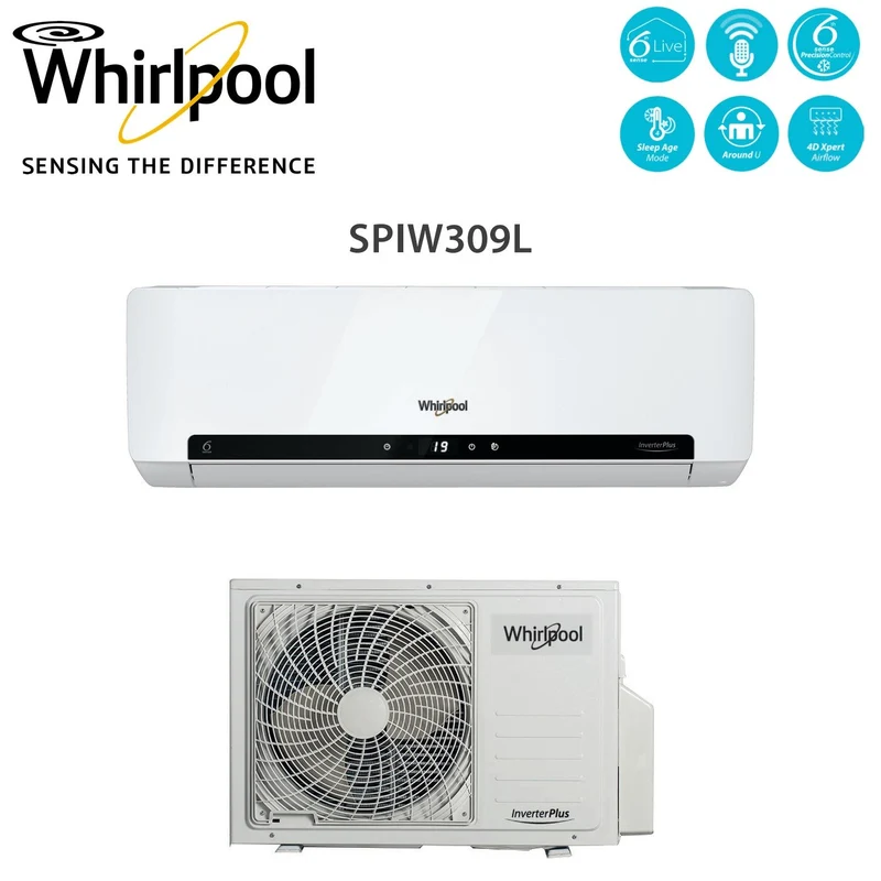 Climatizzatore Condizionatore Whirpool Inverter 9000 Btu SPIW 309L R-32 Classe A++/A+