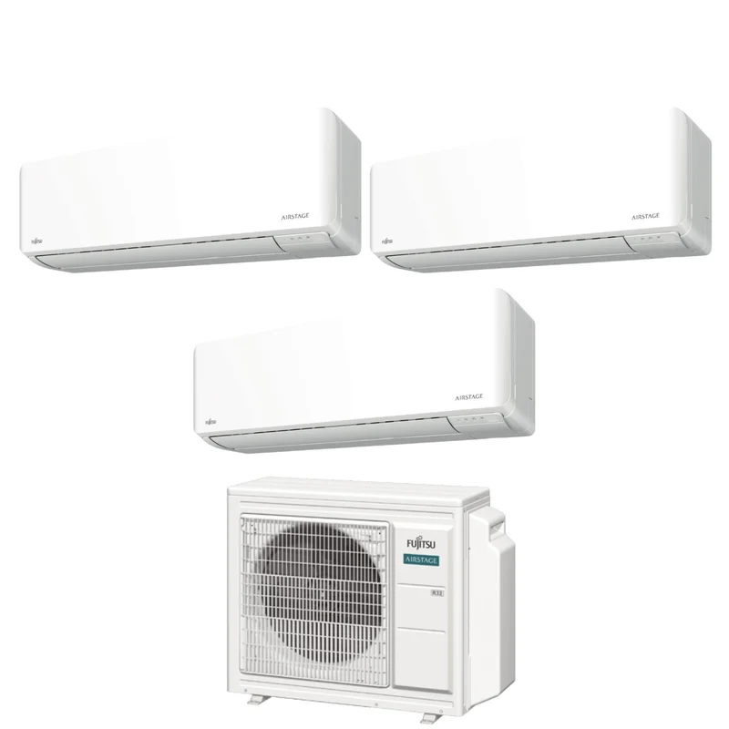 Climatizzatore Condizionatore Fujitsu Trial Split Inverter serie KM AIRSTAGE 7+7+14 con AOEG24KBCA3 R-32 Wi-Fi Integrato 7000+7000+14000
