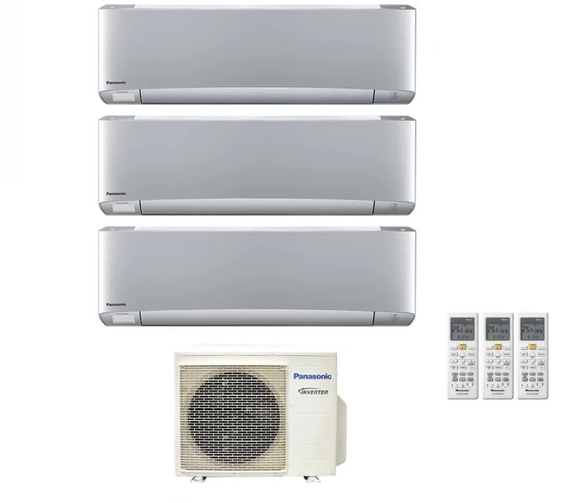 Condizionatore Trial Split Panasonic Etherea Silver 9+9+9 con CU-3Z68TBE R-32 Wi-Fi Integrato