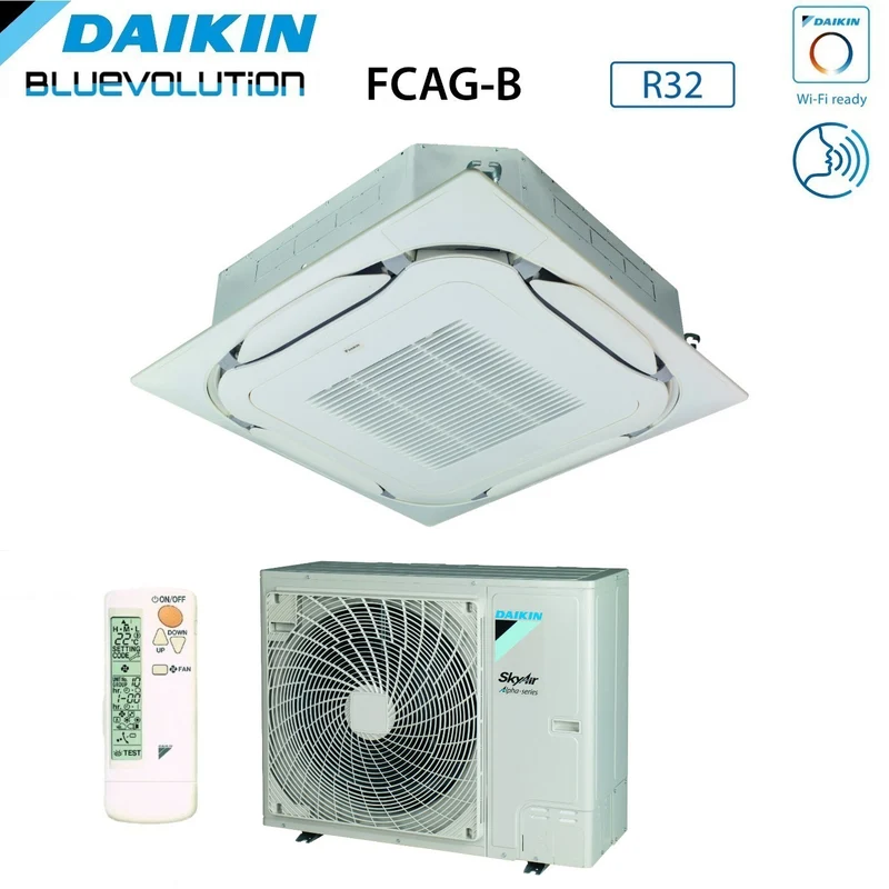 Climatizzatore Condizionatore Daikin Bluevolution a Cassetta Round Flow 24000 BTU FCAG71B + RZAG71NY1 Trifase R-32 Wi-Fi Optional Con Griglia Standard Inclusa