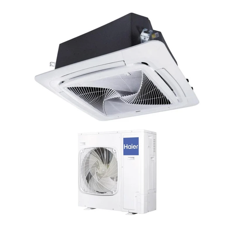 Climatizzatore Condizionatore Haier Cassetta 90x90 Round Flow 48000 Btu ABH140K1ERG Monofase R-32 Wi-Fi Optional con Pannello No Sensor Incluso Comando a filo Haier YR-E16B