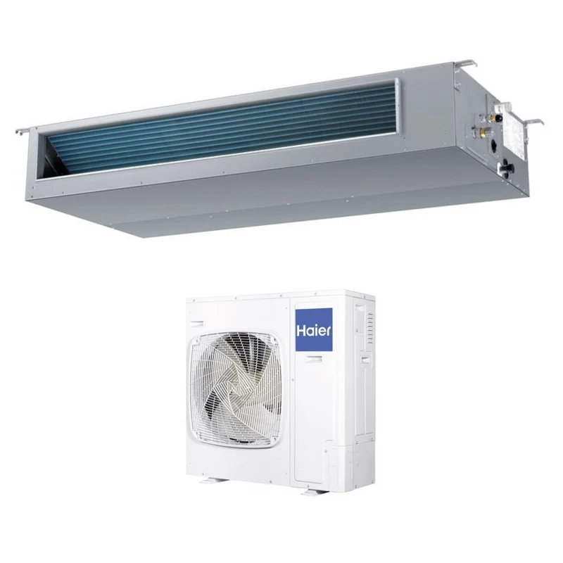 Climatizzatore Condizionatore Haier Inverter Canalizzato Canalizzabile Media Prevalenza 48000 Btu AD140S2SM3FA Trifase R-32 Wi-Fi Optional Telecomando Infrarossi Haier YR-HRS01 + Ricevente RE-02